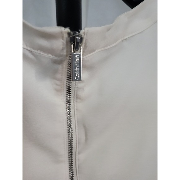 Calvin Klein Sleeveless Blouse Layered Jewel Neck Top Ivory - Picture 4 of 6